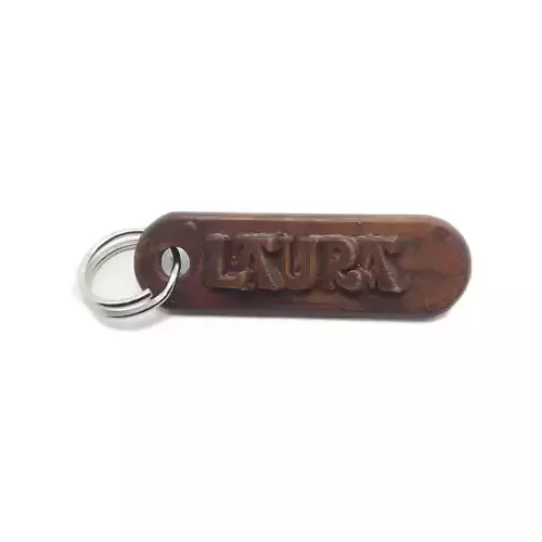 LAURA Personalized keychain embossed letters