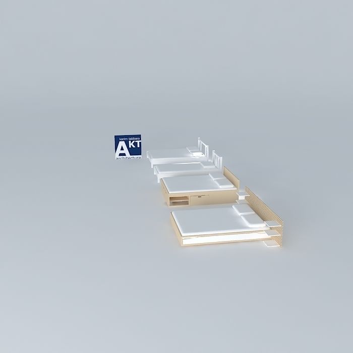 beds lits Free 3D model_2
