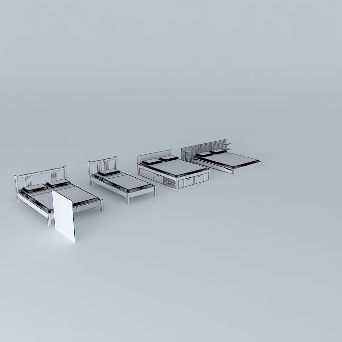 beds lits Free 3D model_3