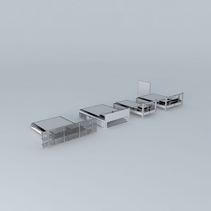 beds lits Free 3D model_4