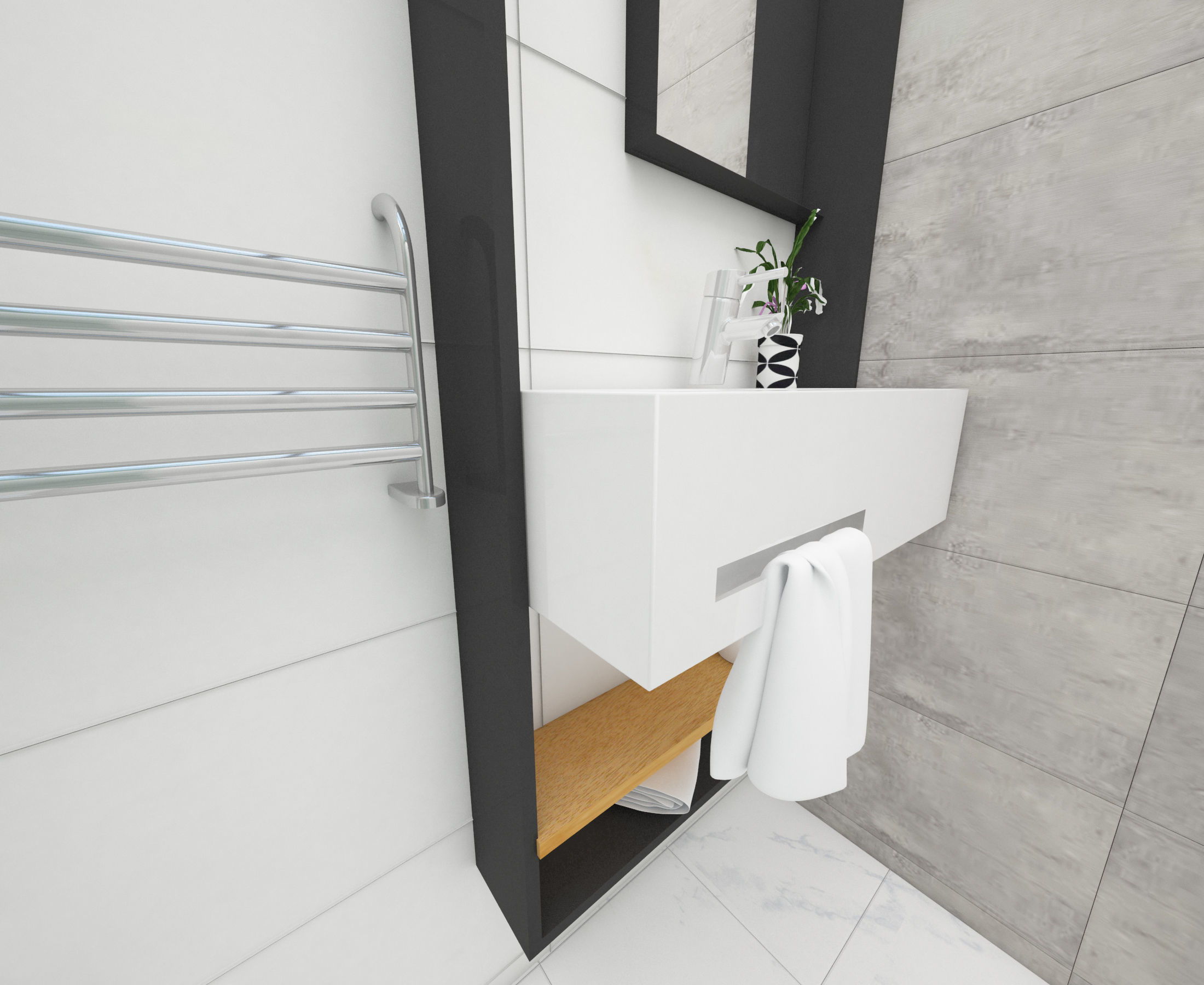 3d Bathroom model modern with glass shower 3D model_2