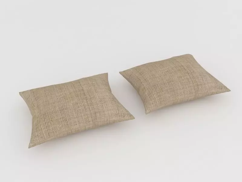 Pillows pair of jute Free 3D model