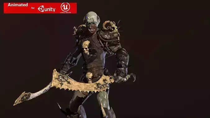 Monster berserker 3 Low-poly 3D model