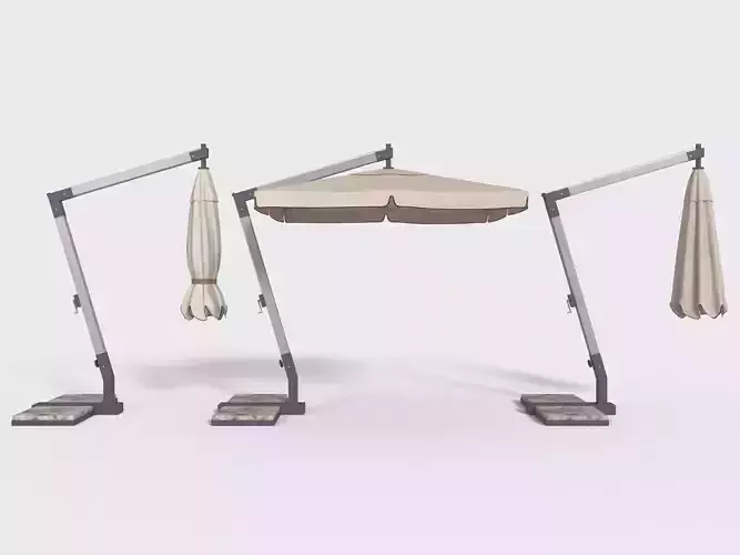 Outdoor Umbrella Parasol 3 Low-poly 3D model