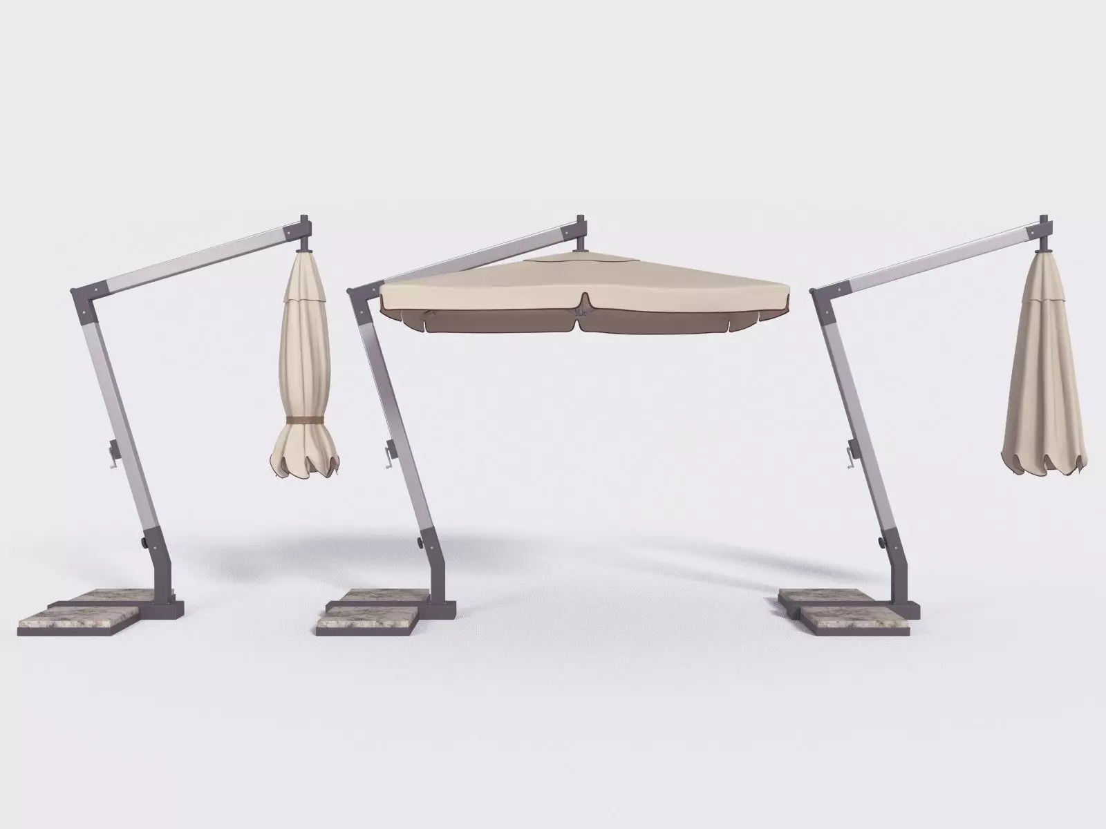 Outdoor Umbrella Parasol 3 Low-poly 3D model