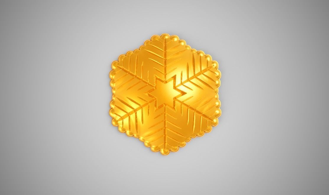 Snowflakes golden snowflake 3D print model_11