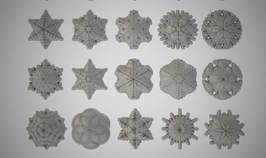 Snowflakes golden snowflake 3D print model_1