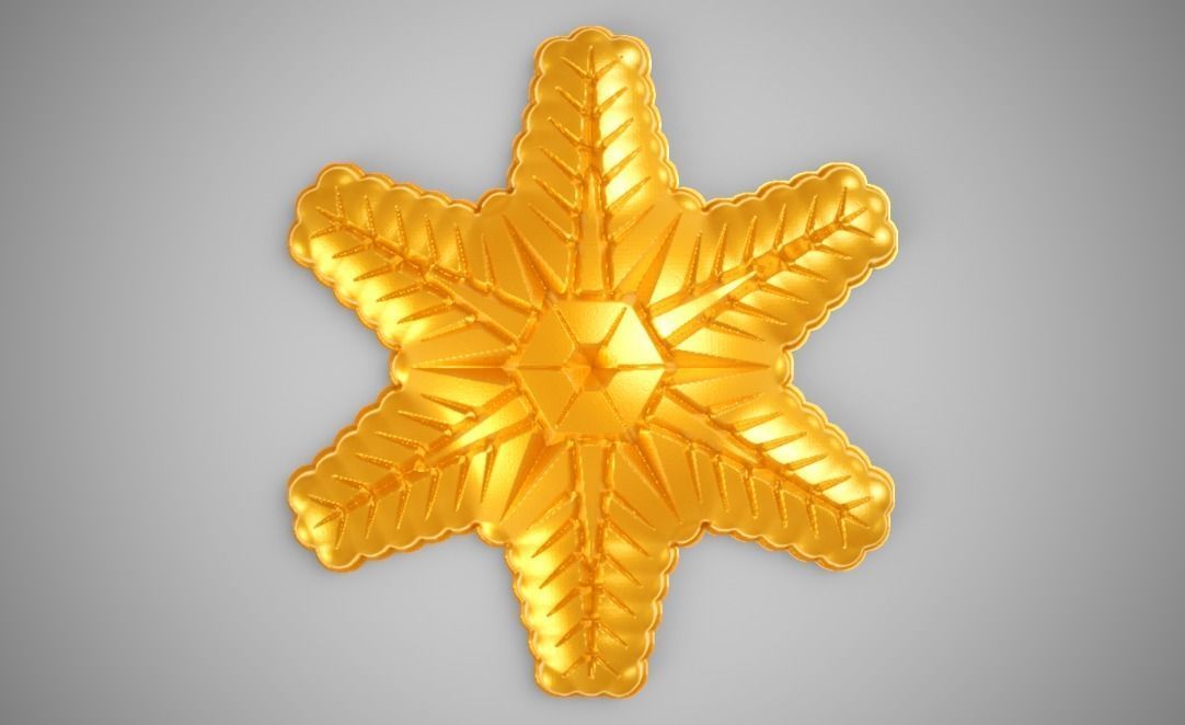 Snowflakes golden snowflake 3D print model_8