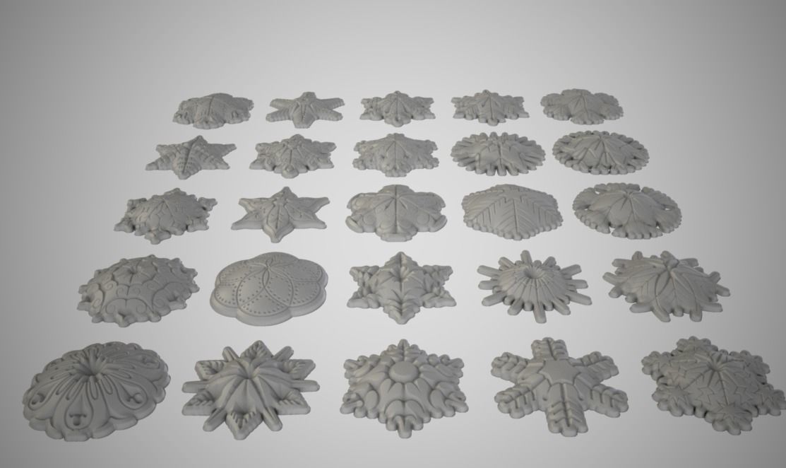 Snowflakes golden snowflake 3D print model_5