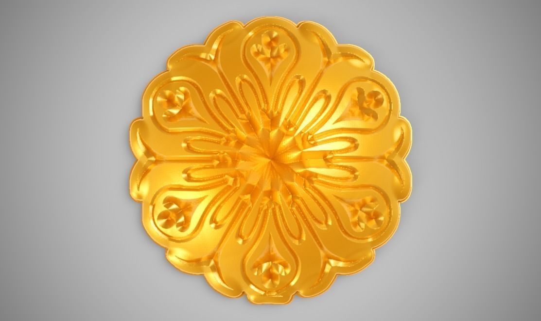 Snowflakes golden snowflake 3D print model_7