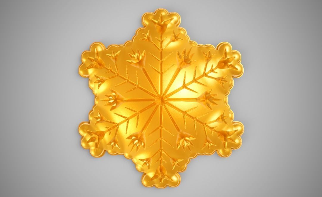 Snowflakes golden snowflake 3D print model_10