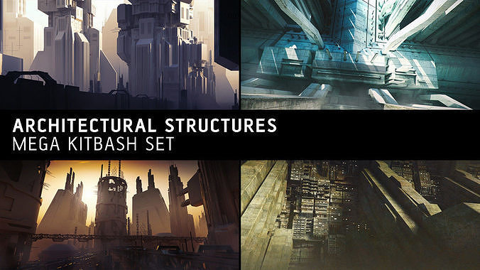 Architectural Structures Kitbash Set 3D model