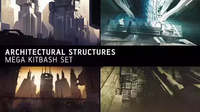 Architectural Structures Kitbash Set 3D model