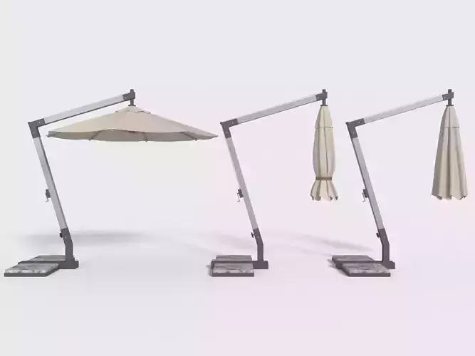 Outdoor Umbrella Parasol 1 Low-poly 3D model