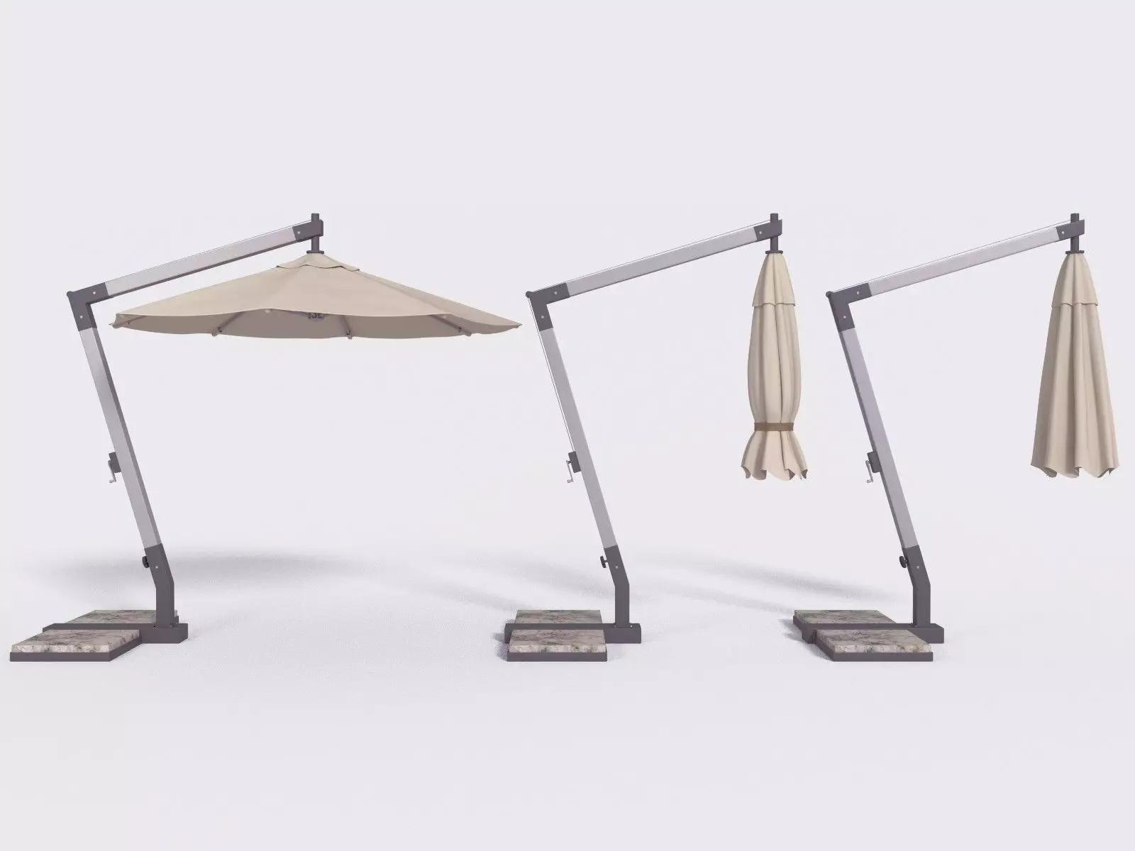 Outdoor Umbrella Parasol 1 Low-poly 3D model