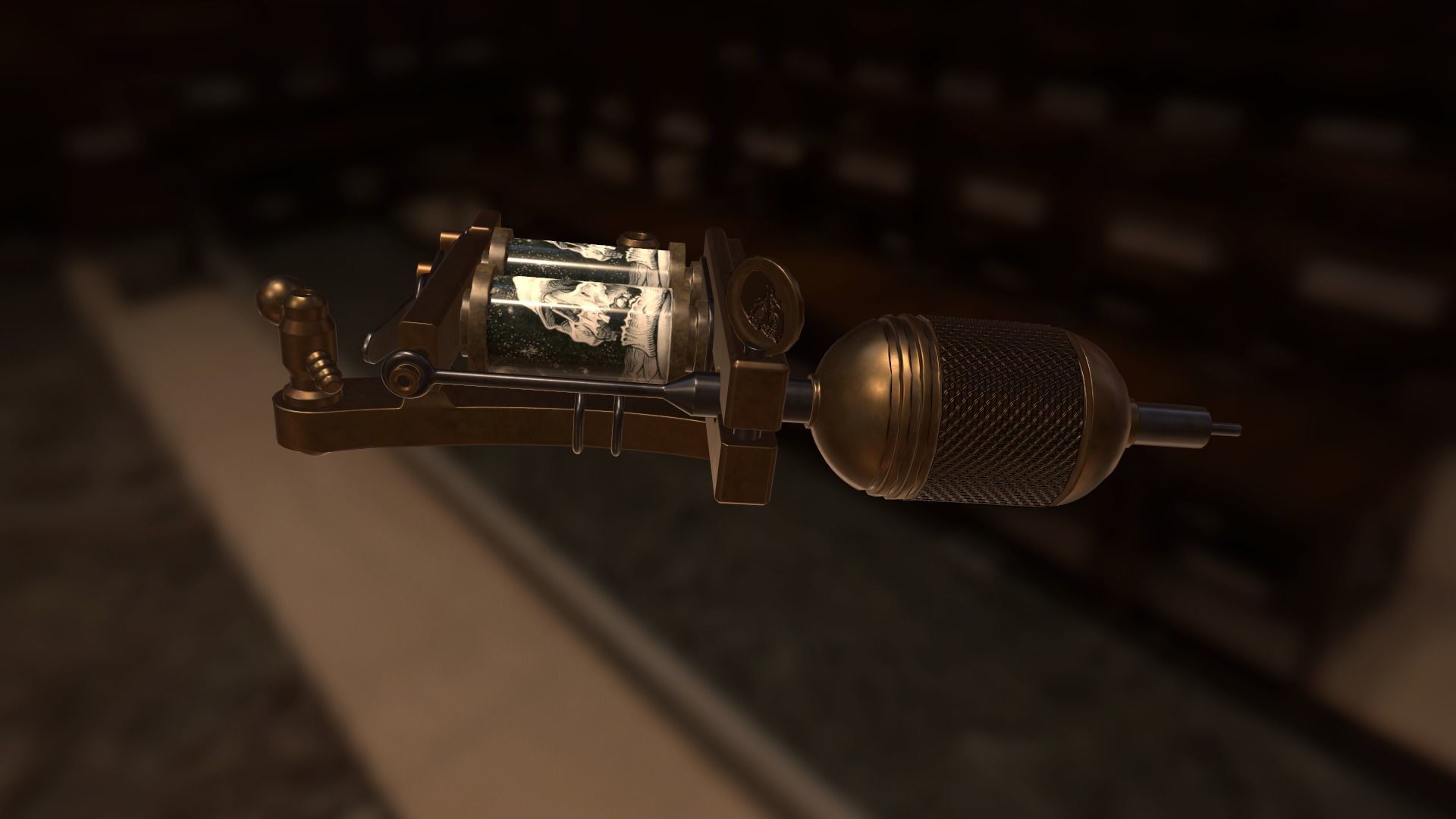 Tattoo machine Low-poly 3D model_5