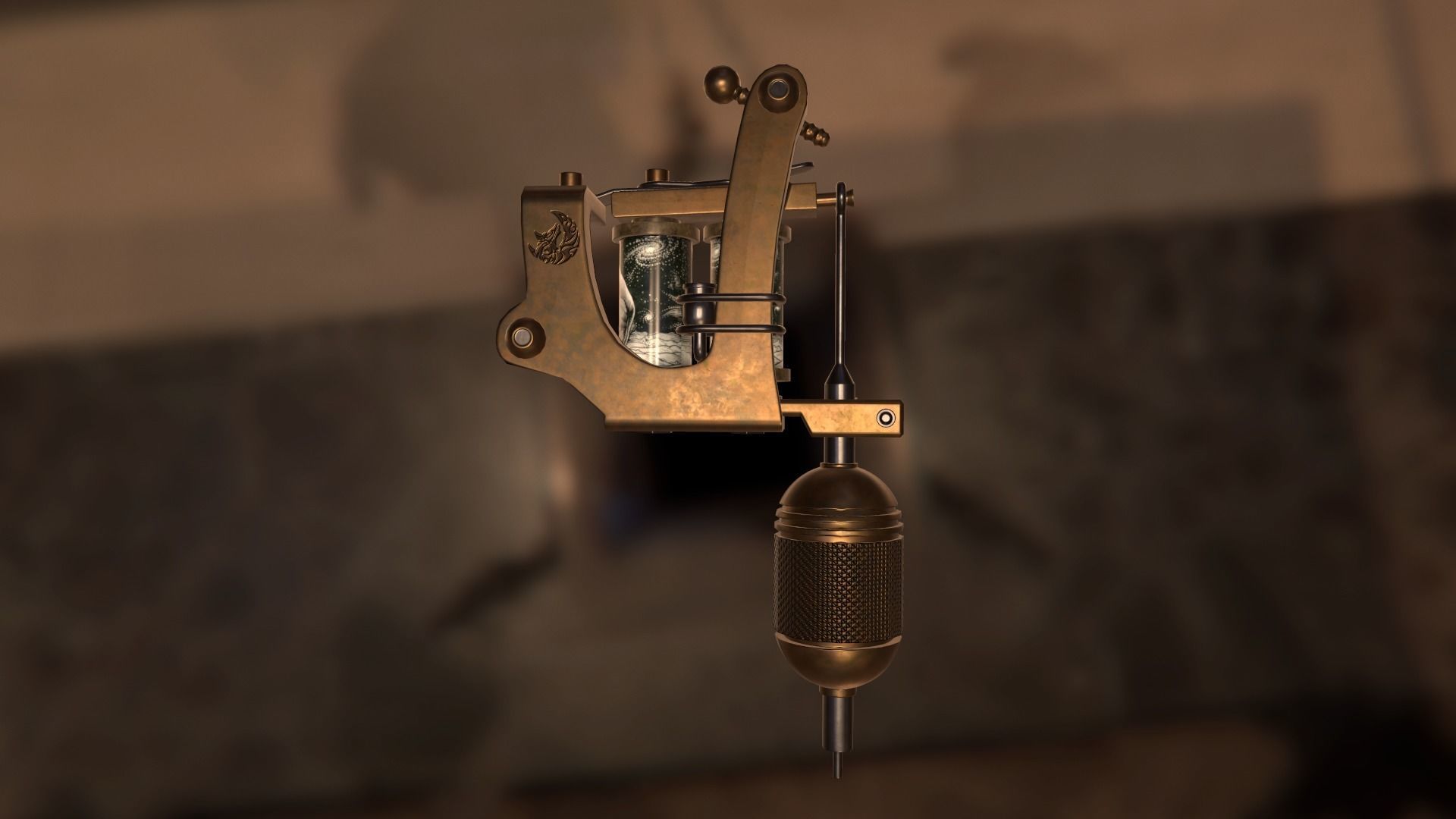 Tattoo machine Low-poly 3D model_9