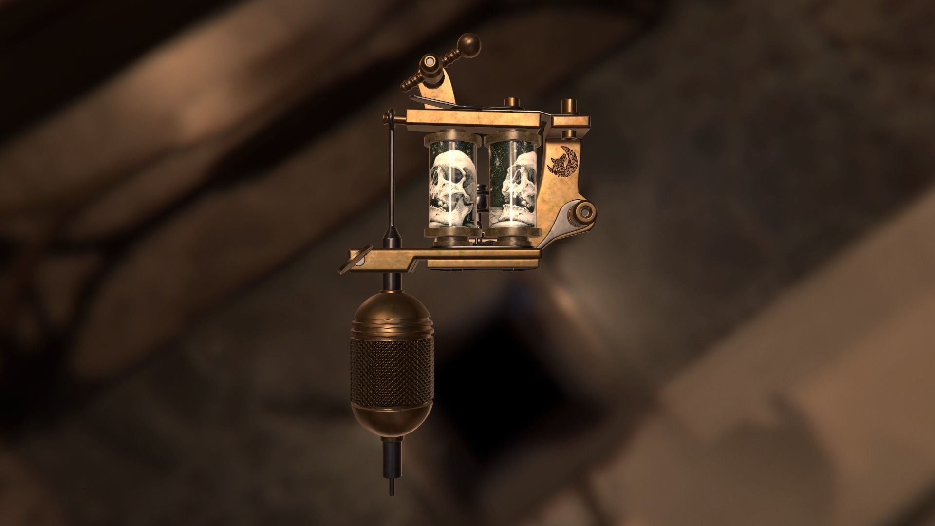 Tattoo machine Low-poly 3D model_3