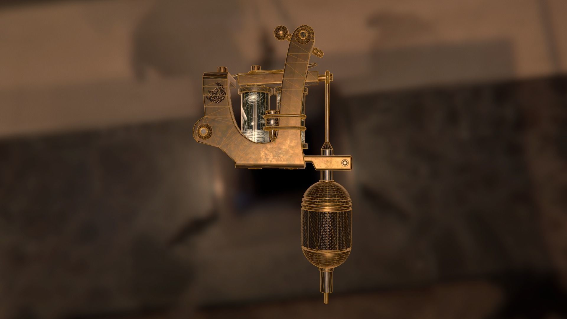 Tattoo machine Low-poly 3D model_10