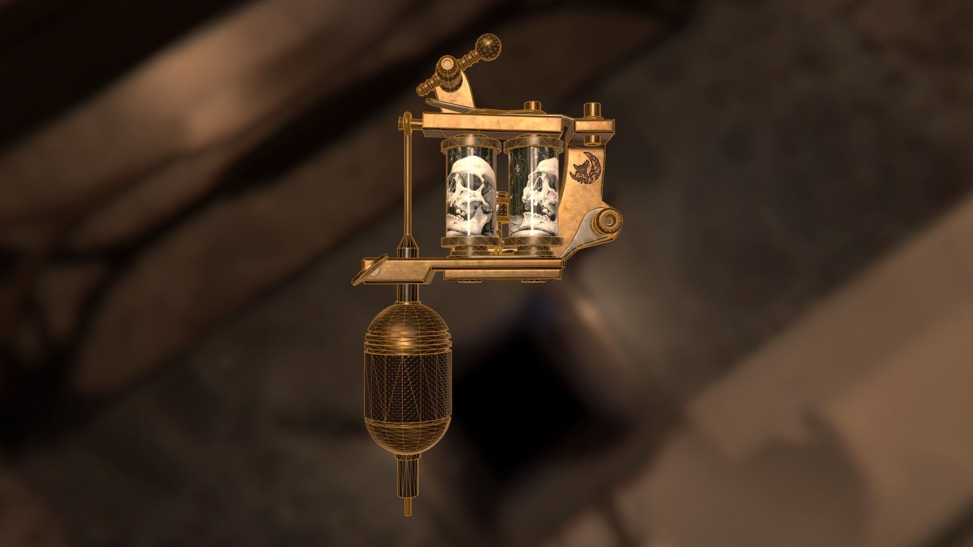 Tattoo machine Low-poly 3D model_4
