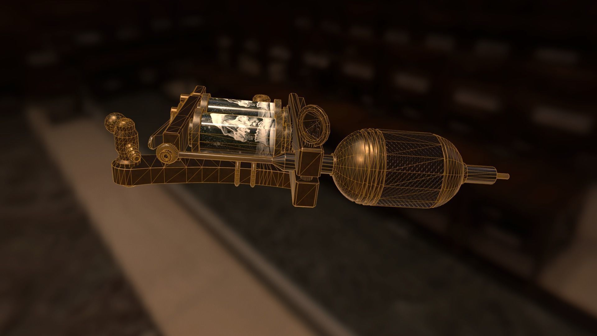 Tattoo machine Low-poly 3D model_6
