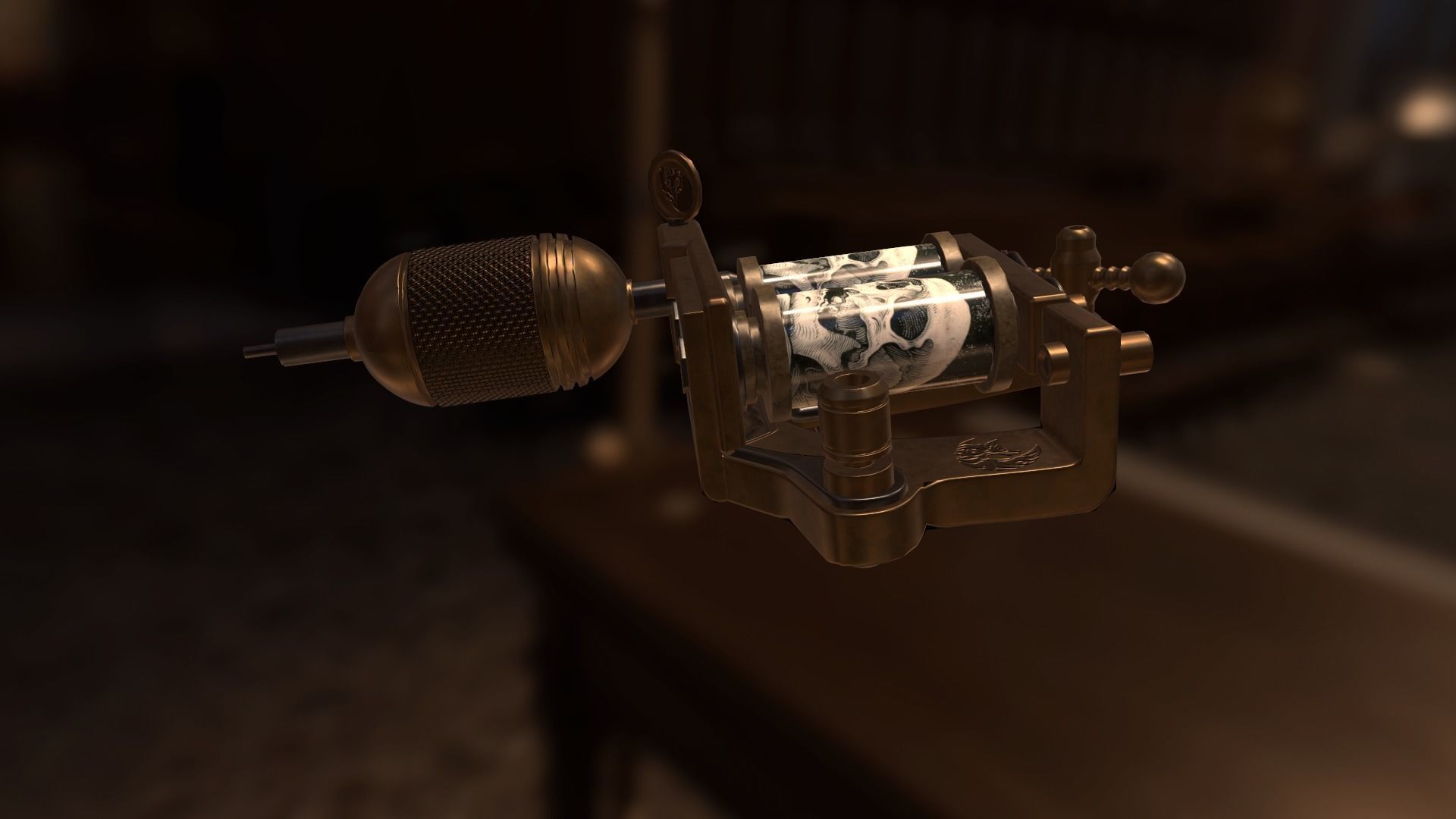 Tattoo machine Low-poly 3D model_7