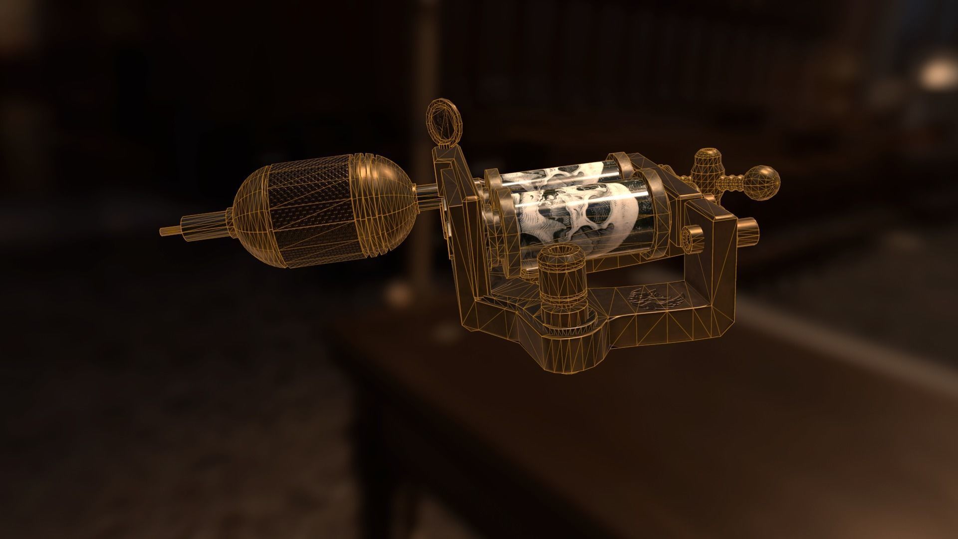 Tattoo machine Low-poly 3D model_8