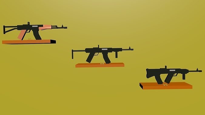 Weapons Low Poli Low-poly 3D model