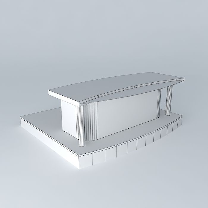 Global BC Temporary News Desk free 3D model CGTrader