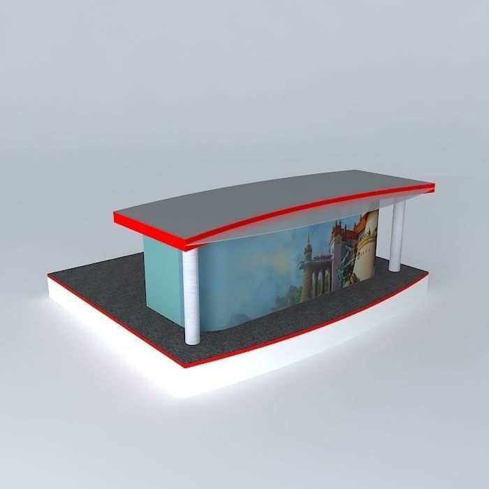Global BC Temporary News Desk free 3D model CGTrader