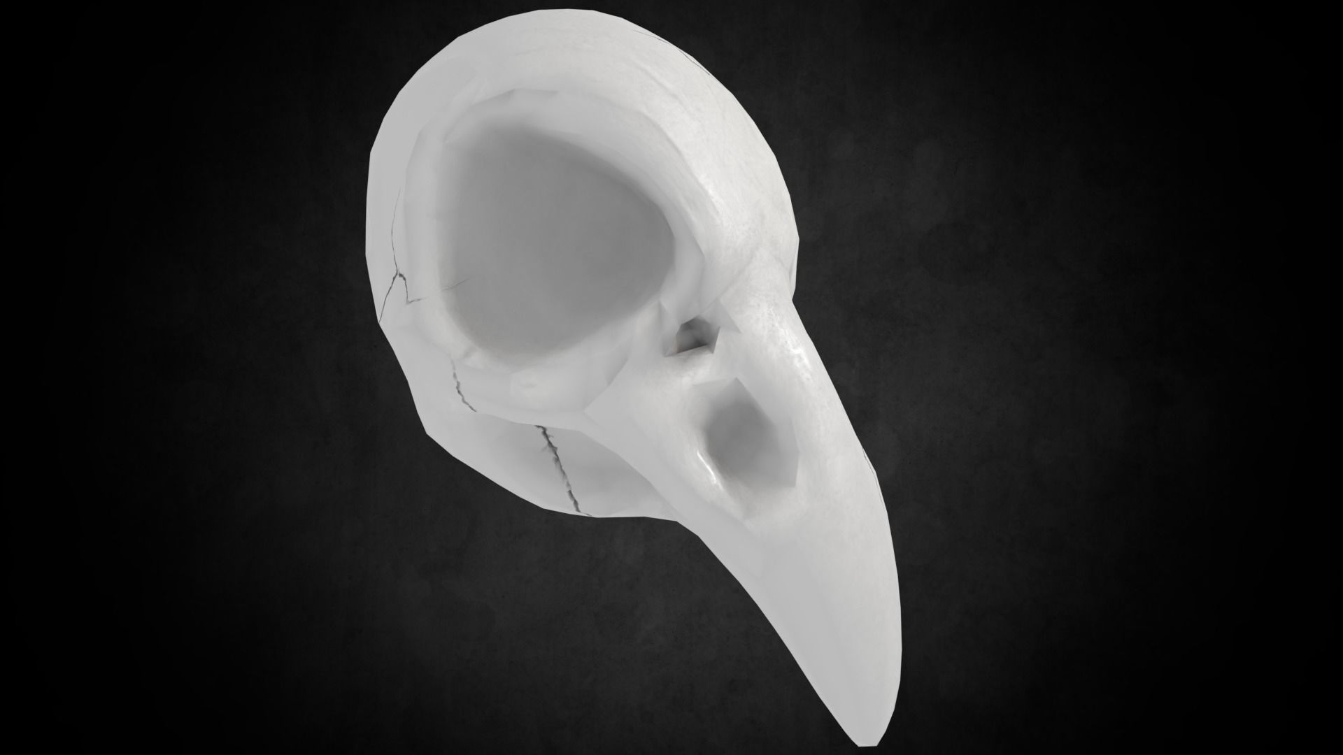 Low poly Crowskull bird of prey mask Low-poly 3D model_1