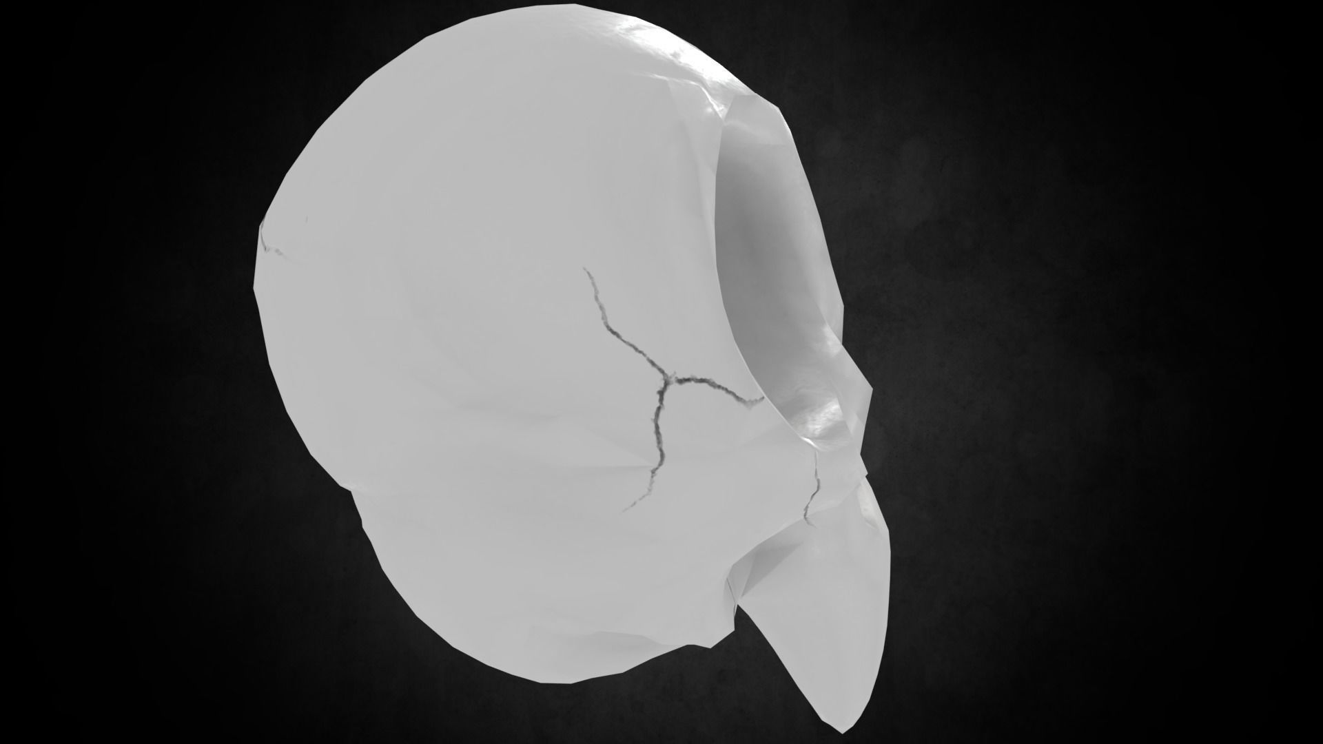 Low poly Crowskull bird of prey mask Low-poly 3D model_6