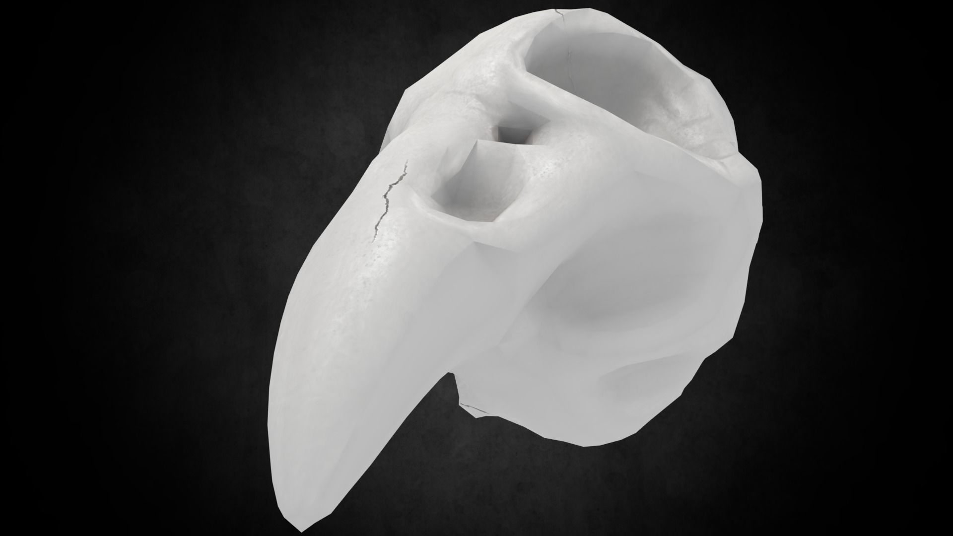 Low poly Crowskull bird of prey mask Low-poly 3D model_9