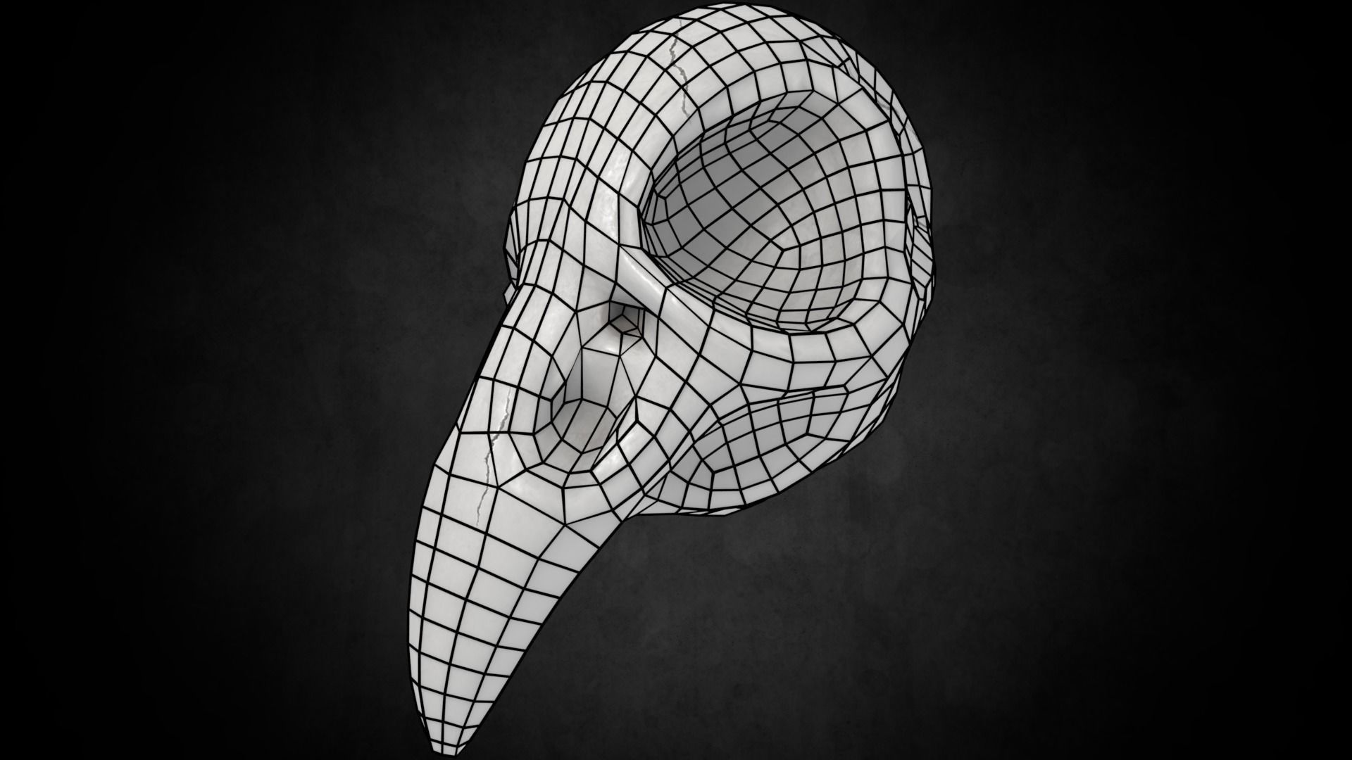 Low poly Crowskull bird of prey mask Low-poly 3D model_4