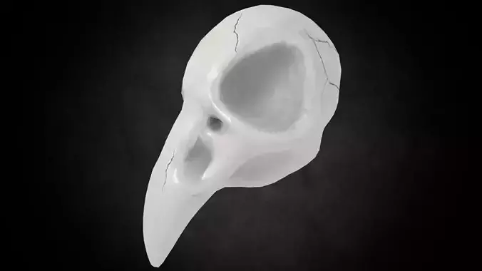 Low poly Crowskull bird of prey mask Low-poly 3D model