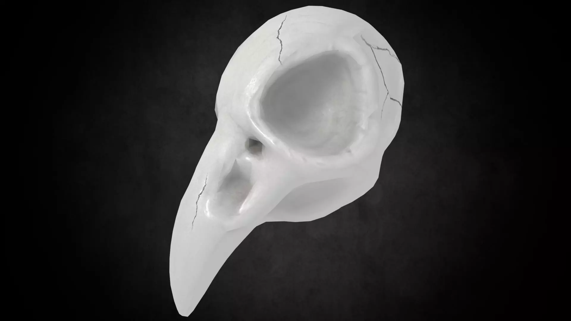 Low poly Crowskull bird of prey mask Low-poly 3D model_0
