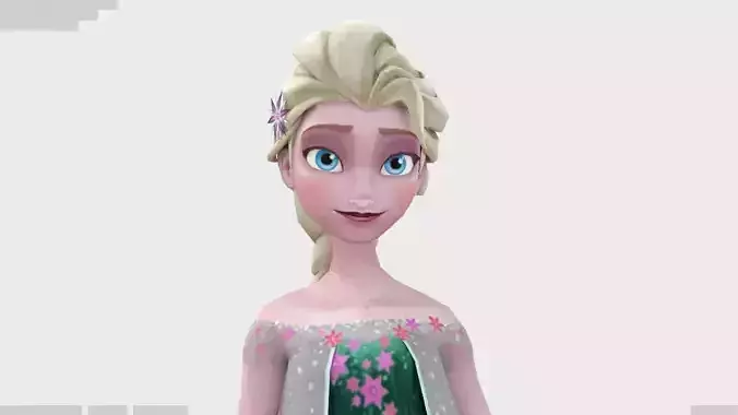 Elsa 3d model final version of movie