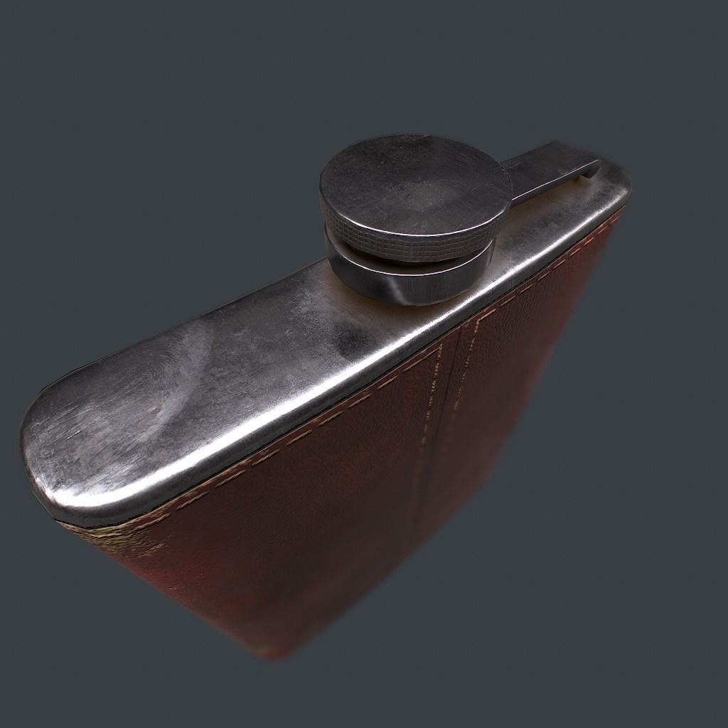 Old Flask v1 Low-poly 3D model_10