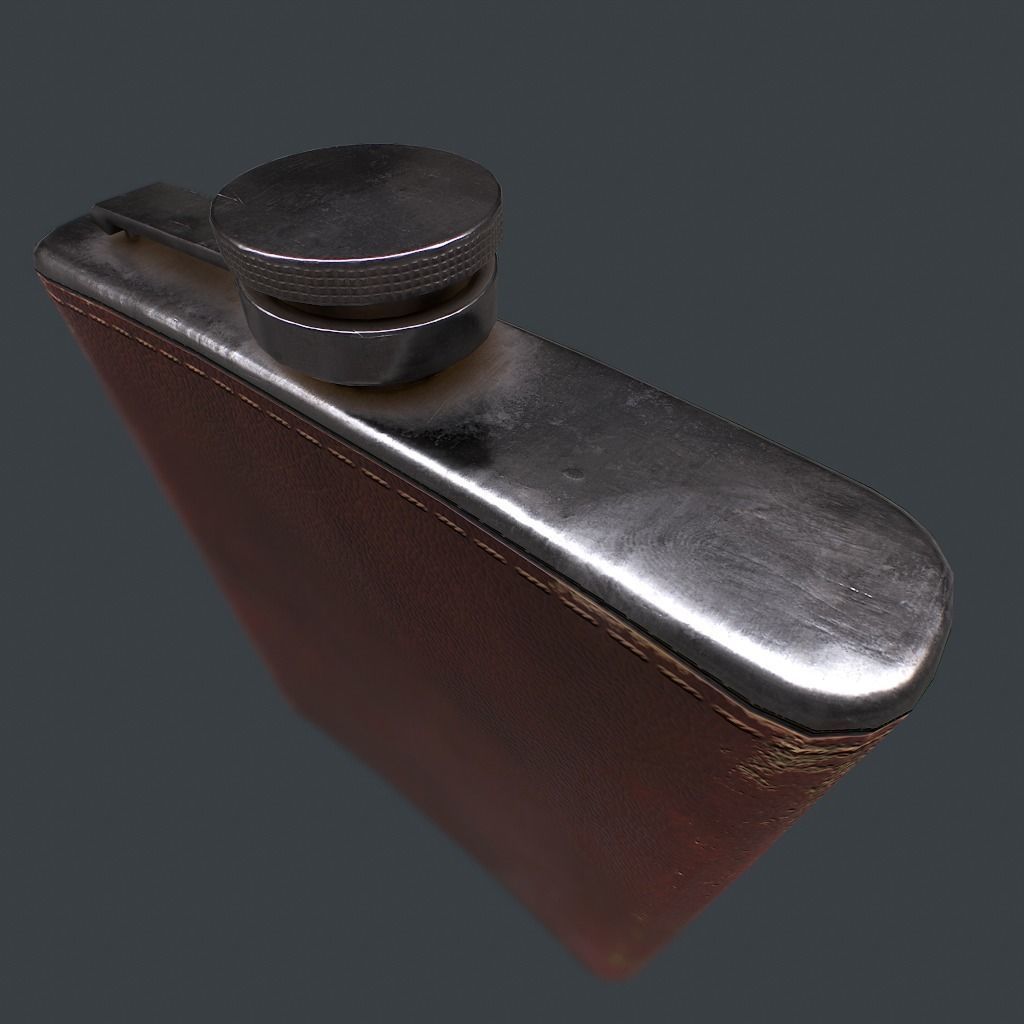 Old Flask v1 Low-poly 3D model_9