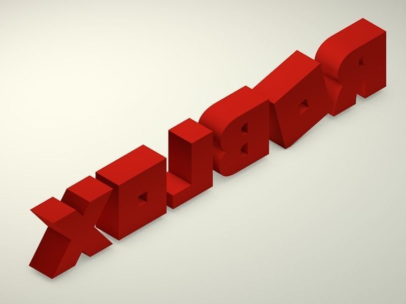 Cartoon Roblox Logo Low-poly 3D model_5