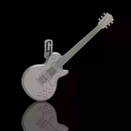 Pendant guitar gibson with diamonds 3dm stl 3D print model
