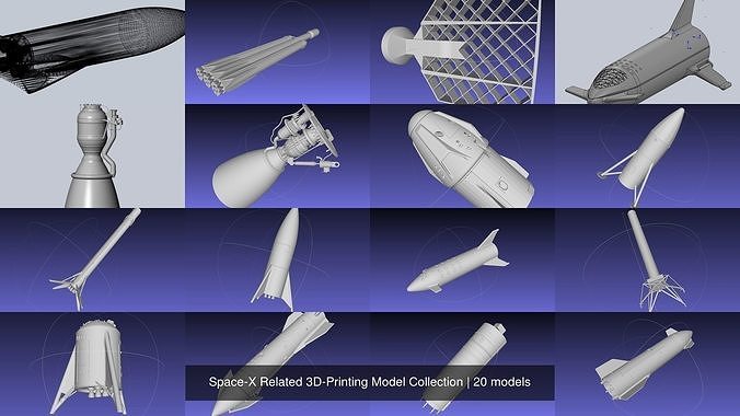 Space-X Related 3D-Printing Model Collection 