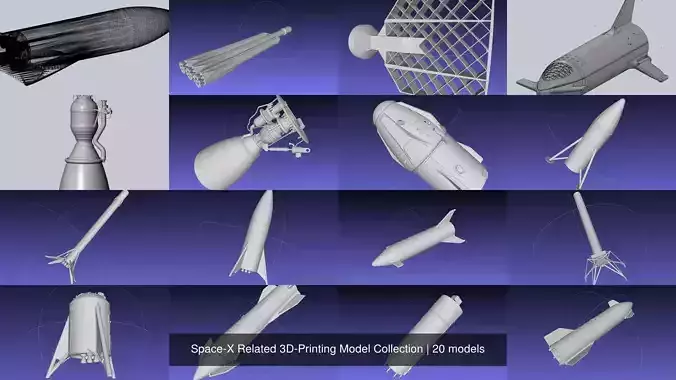 Space-X Related 3D-Printing Model Collection 