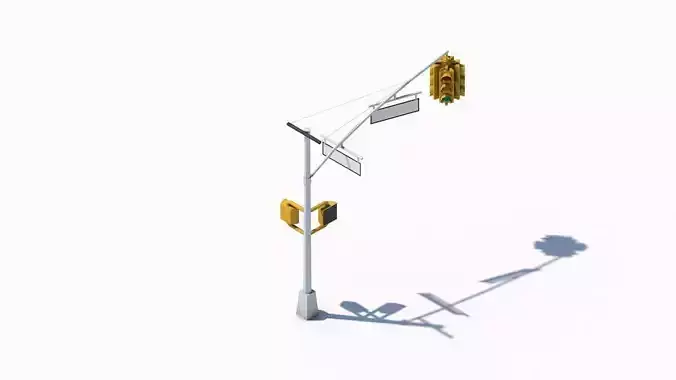 Cartoon Low Poly Brooklyn Trafficlight