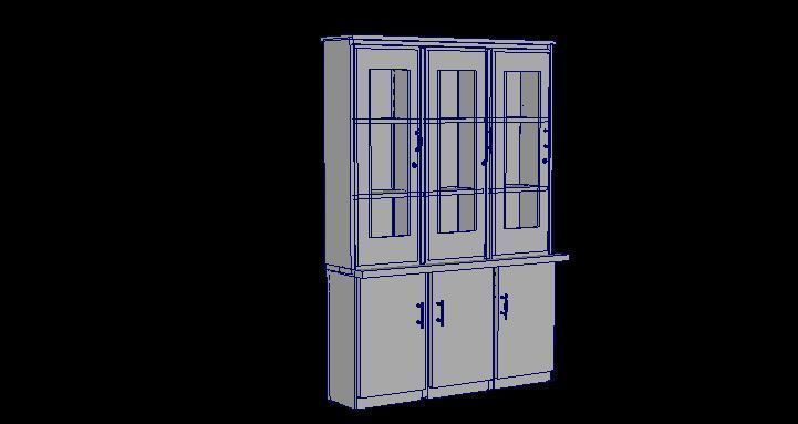 Cabinet bookcase with doors and drawers 3D model_3