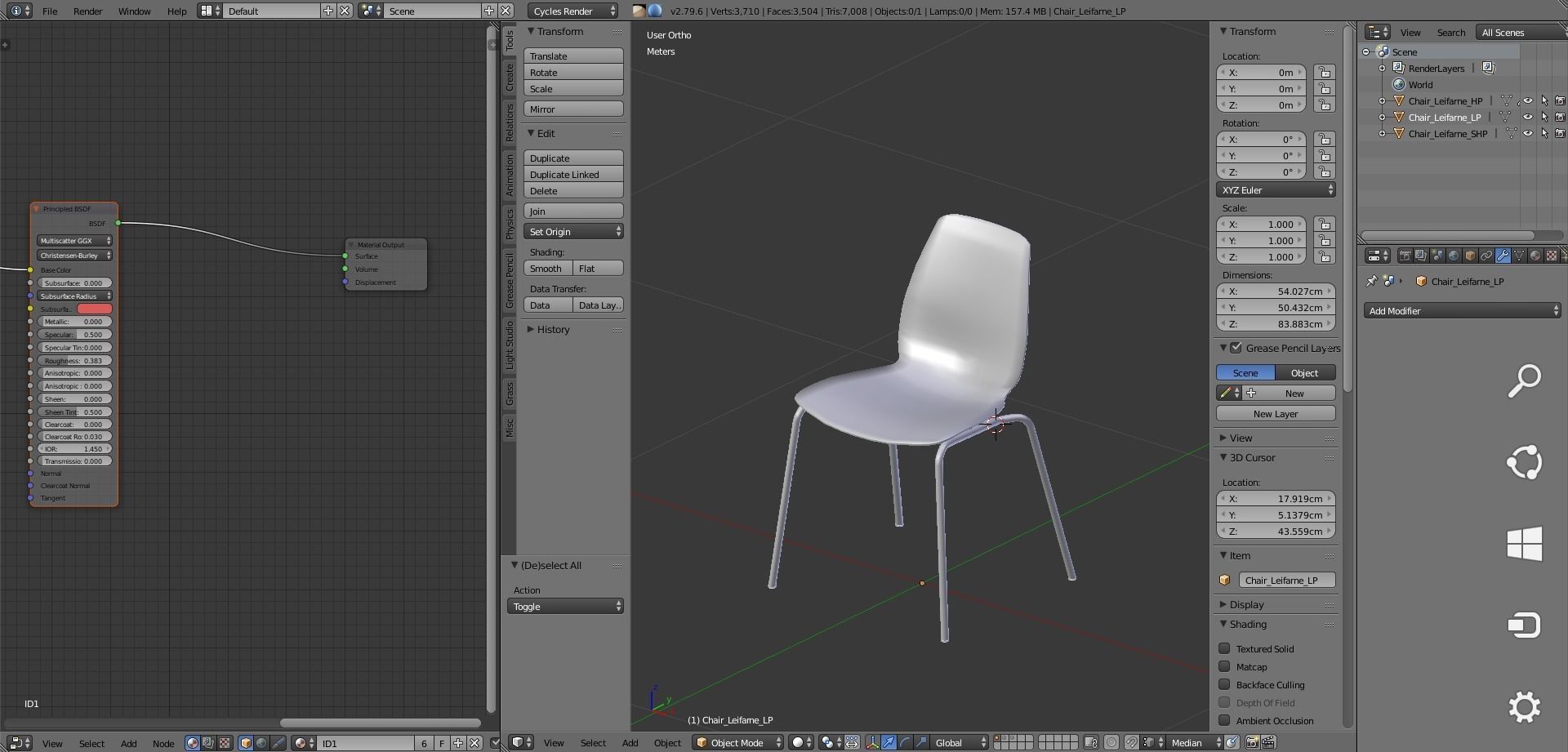 Chair Leifarne Low-poly 3D model_5