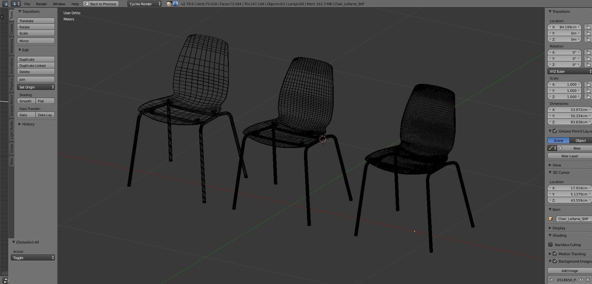 Chair Leifarne Low-poly 3D model_6