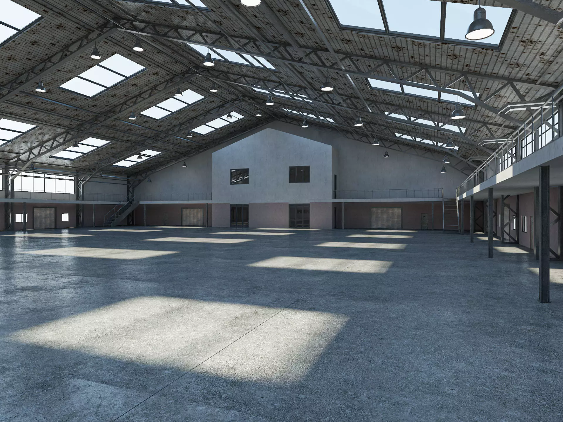Warehouse interior and exterior 3d model 3D model_0