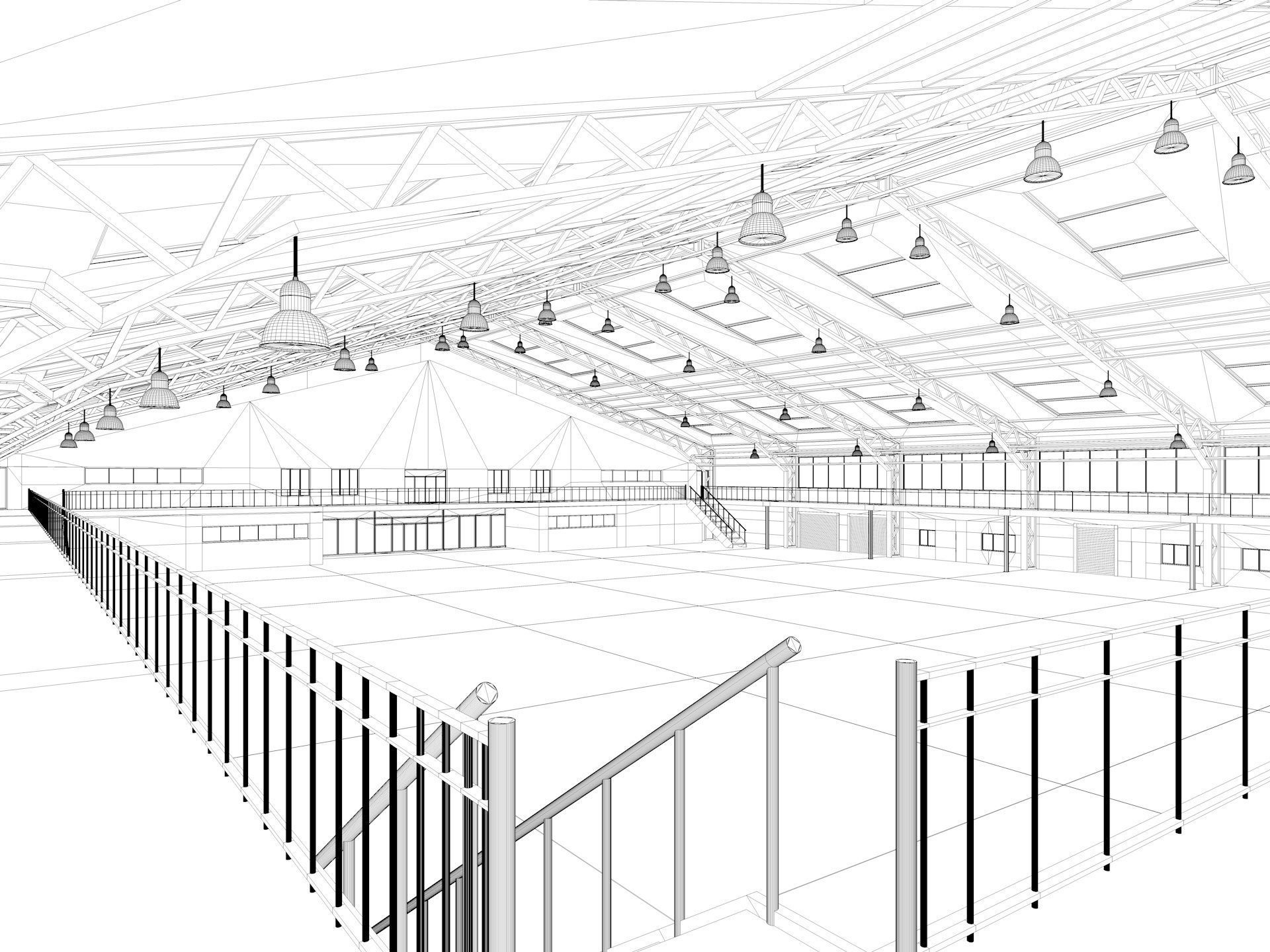 Warehouse interior and exterior 3d model 3D model_13