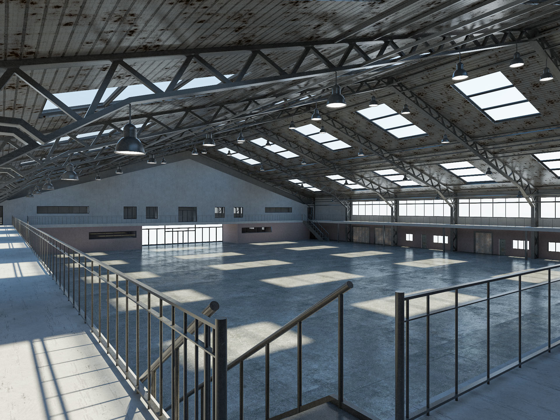 Warehouse interior and exterior 3d model 3D model_4